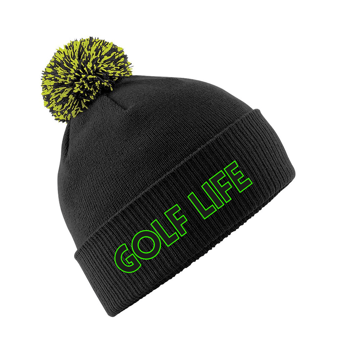 Black/Lime Green Beanie